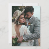 Save The Date Élégant Mariage photo Eucalyptus verdure (Dos)