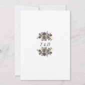 Save The Date Élégant mariage photo florale gothique de script (Dos)