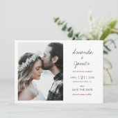 Save The Date Élégant Mariage photo moderne (Debout devant)