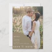Save The Date Élégant Mariage photo moderne (Devant)
