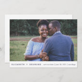 Save The Date Élégant Mariage photo moderne bleu (Devant / Derrière)