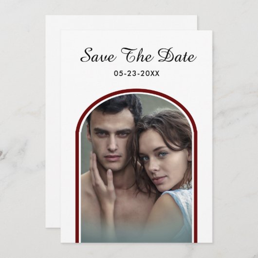 Save The Date Élégant Mariage photo moderne Couple Personnaliser (Devant / Derrière)