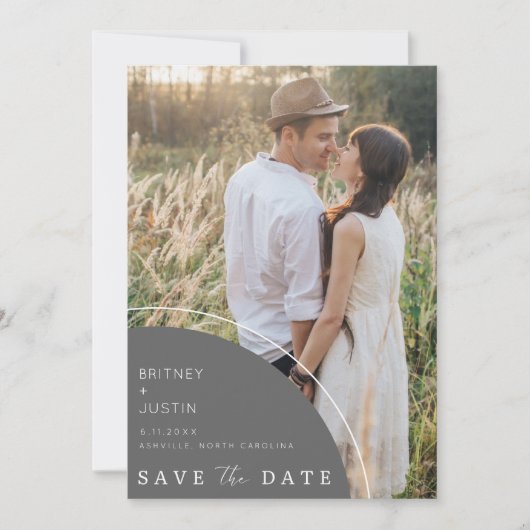Save The Date Elégant mariage photo moderne Enregistrer la date (Devant)