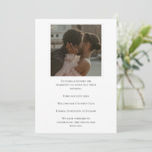 Save The Date Élégant Mariage photo moderne noir et blanc