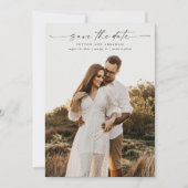 Save The Date Élégant Mariage Photo Script (Devant)