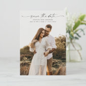 Save The Date Élégant Mariage Photo Script (Debout devant)
