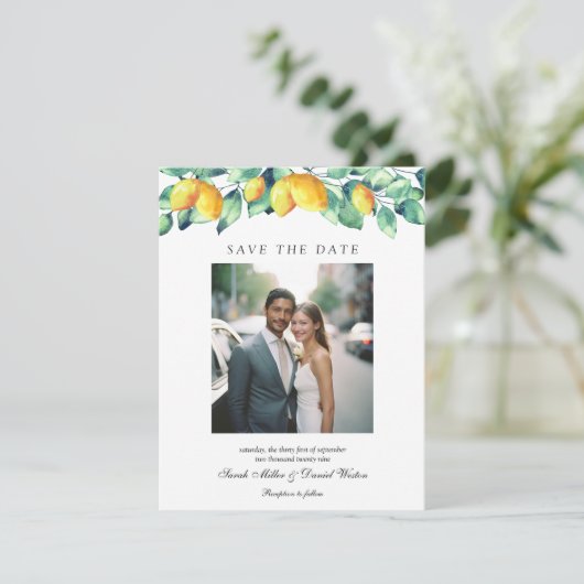 Save The Date Élégant Mariage photo Toscane (Debout devant)