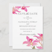 Save The Date Élégant Mariage photo tropical des fleurs d'orchid (Devant)