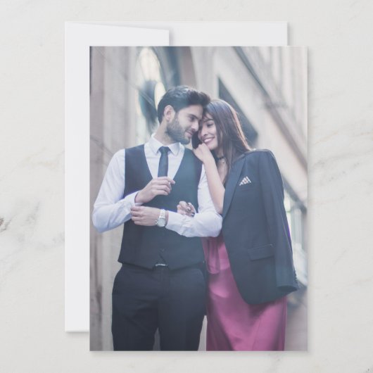 Save The Date Élégant Mariage photo Victorian Blue Hydrangea (Dos)