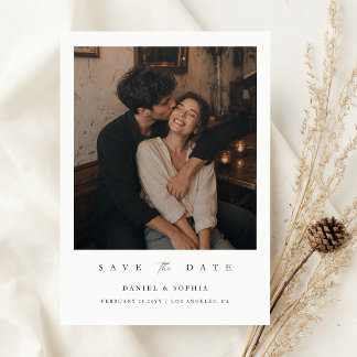 Save The Date Élégant Mariage Photo Vintage Écriture