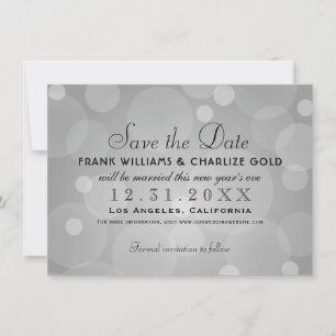 Save The Date Élégant Mariage Platinum Grey