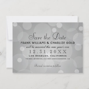 Save The Date Élégant Mariage Platinum Grey