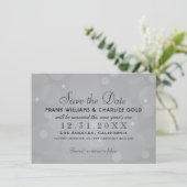 Save The Date Élégant Mariage Platinum Grey (Debout devant)