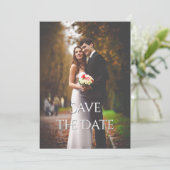 Save The Date Élégant Mariage Romantique avec Photo en Couleur (Debout devant)