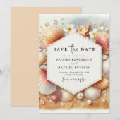 Save The Date Elégant mariage romantique de plage (Devant / Derrière)
