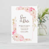 Save The Date Élégant Mariage rose (Debout devant)