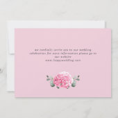 Save The Date Élégant Mariage rose Hydrangea Floral (Dos)