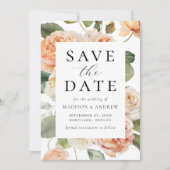 Save The Date Élégant Mariage Rose Peach (Devant)