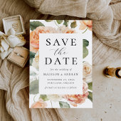 Save The Date Élégant Mariage Rose Peach