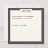 Save The Date Elégant mariage rustique Enregistrer la date (Dos)