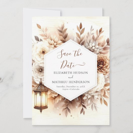 Save The Date Élégant Mariage Rustique Imprimable (Devant)