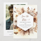 Save The Date Élégant Mariage Rustique Imprimable (Devant / Derrière)