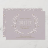 Save The Date Elégant mariage rustique lilas floral sauver la da (Devant / Derrière)