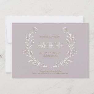 Save The Date Elégant mariage rustique lilas floral sauver la da