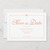Save The Date Élégant Mariage tropical palmier (Devant)