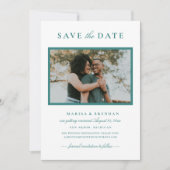 Save The Date Élégant Mariage vert Turquoise photo (Devant)