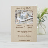 Save The Date Élégant Mariage Western Boho (Debout devant)