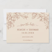 Save The Date Élégant Mariage Whimsical en terre cuite (Devant)