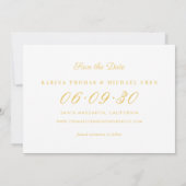 Save The Date Elégant Marigold Jaune Mariage Photo Collage (Dos)