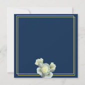Save The Date Élégant Marine Bleu Gold Script Rose blanche Maria (Dos)