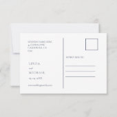 Save The Date Élégant Marine Botanique Crest monogramme mariage (Dos)