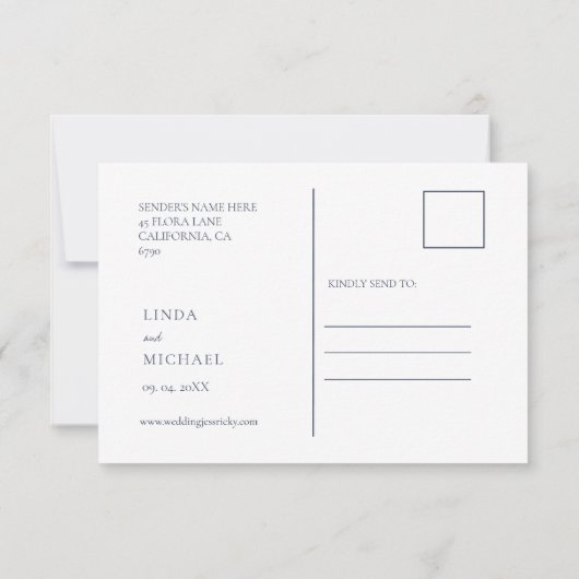 Save The Date Élégant Marine Botanique Crest monogramme mariage (Dos)