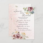 Save The Date Élégant Mauve Blush rose Floral Mariage chrétien (Devant / Derrière)