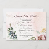 Save The Date Élégant Mauve Blush rose Floral Mariage chrétien (Devant)