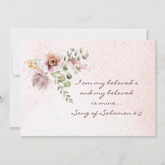 Save The Date Élégant Mauve Blush rose Floral Mariage chrétien (Dos)