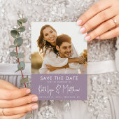 Save The Date Elegant Mauve Fun Script moderne Mariage photo