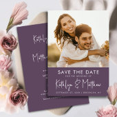 Save The Date Elegant Mauve Fun Script moderne Mariage photo