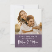 Save The Date Elegant Mauve Fun Script moderne Mariage photo (Devant)