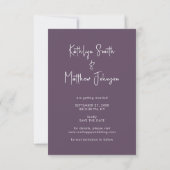 Save The Date Elegant Mauve Fun Script moderne Mariage photo (Dos)