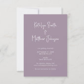 Save The Date Elegant Mauve Fun Script moderne Mariage photo (Dos)