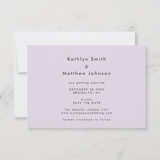 Save The Date Elegant Mauve Modern Script Mariage photo (Dos)