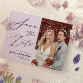 Save The Date Elegant Mauve Modern Script Mariage photo