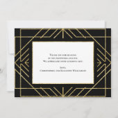 Save The Date Elégant Merci photo Art Déco Gold Black (Dos)