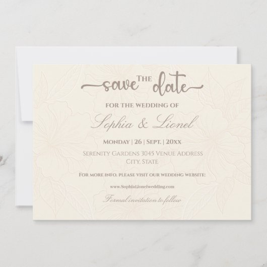 Save The Date Élégant minimal hors Mariage blanc (Devant)
