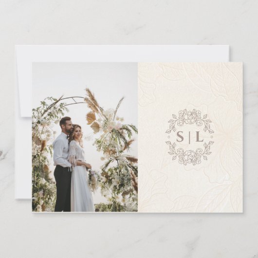 Save The Date Élégant minimal hors Mariage blanc (Dos)
