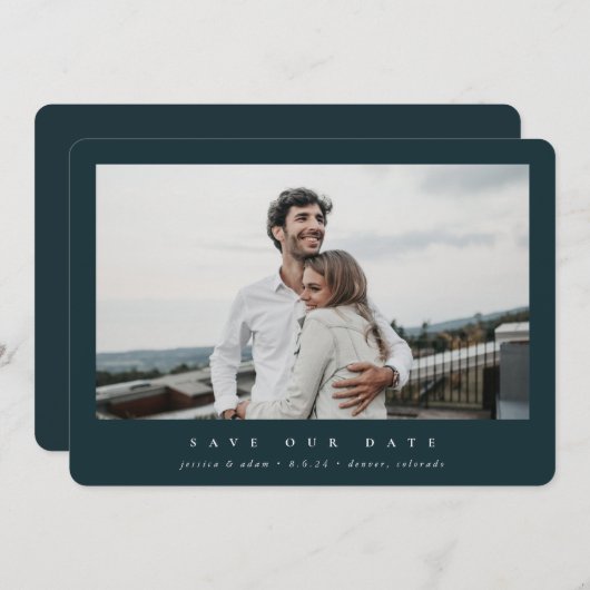 Save The Date Élégant minimal moderne photo simple (Devant / Derrière)